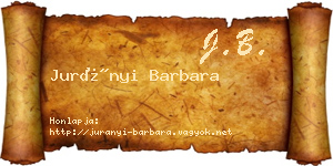 Jurányi Barbara névjegykártya